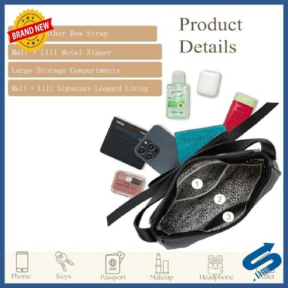 Marissa Bow Shoulder Bag Vegan Leather Shoulder Bag with Bow Strap, Compact Purse for Daily Use